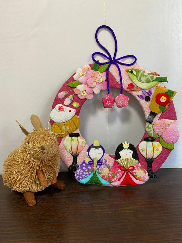 送料無料 押絵 お雛様リース その他インテリア雑貨 おたんこなす 通販