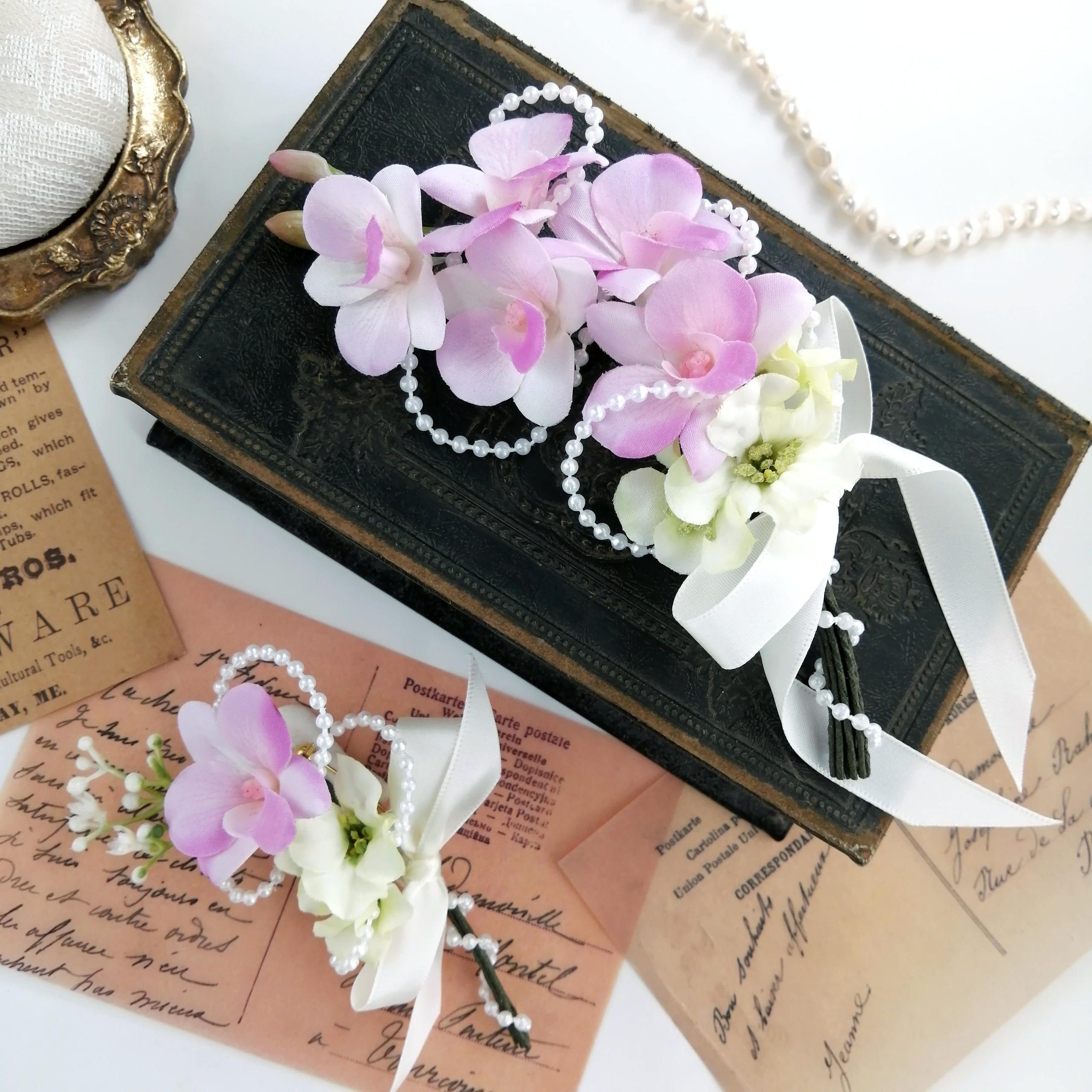 コチョウランの親子コサージュ 春の超早割2026　福袋2026  入園式　卒園式　入学式　卒業式