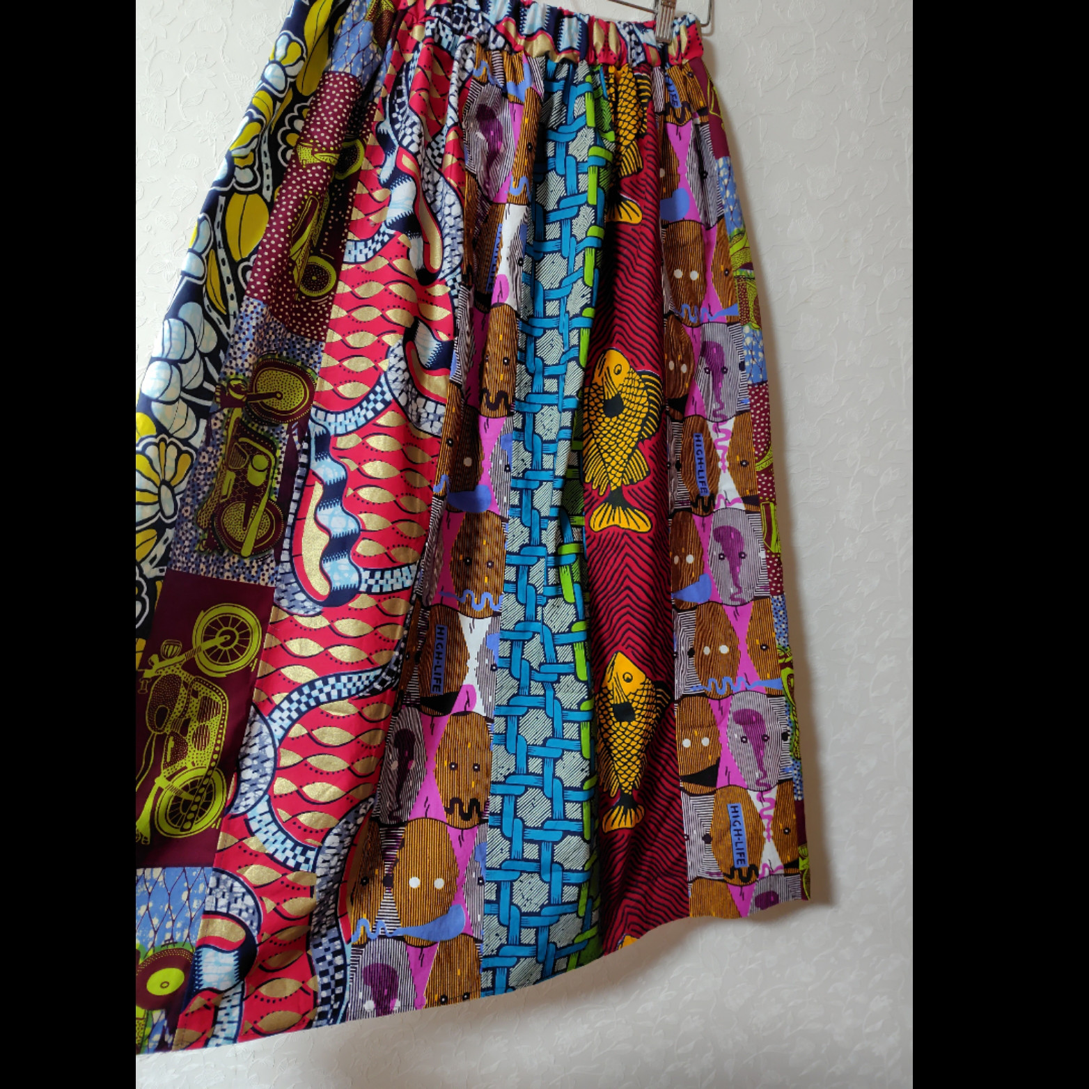 パーニュを繋いだスカート(長さ指定可)