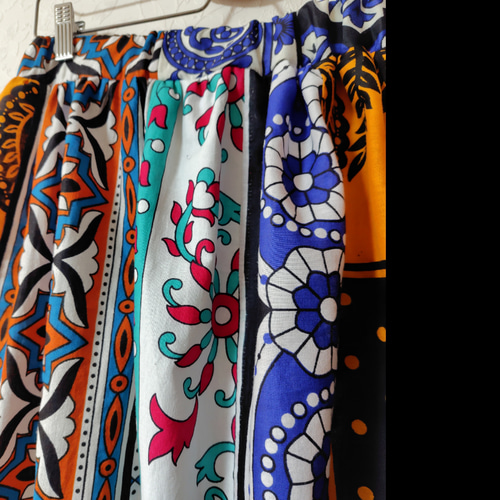 カンガを繋いだスカート(長さ指定可) ロングスカート（マキシ丈