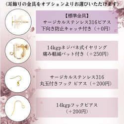 【癒し守護石から左右自由に選べるセット】アシンメトリーミニオルゴナイト/鉱石クリスタルピアス・イヤリングセット 16枚目の画像