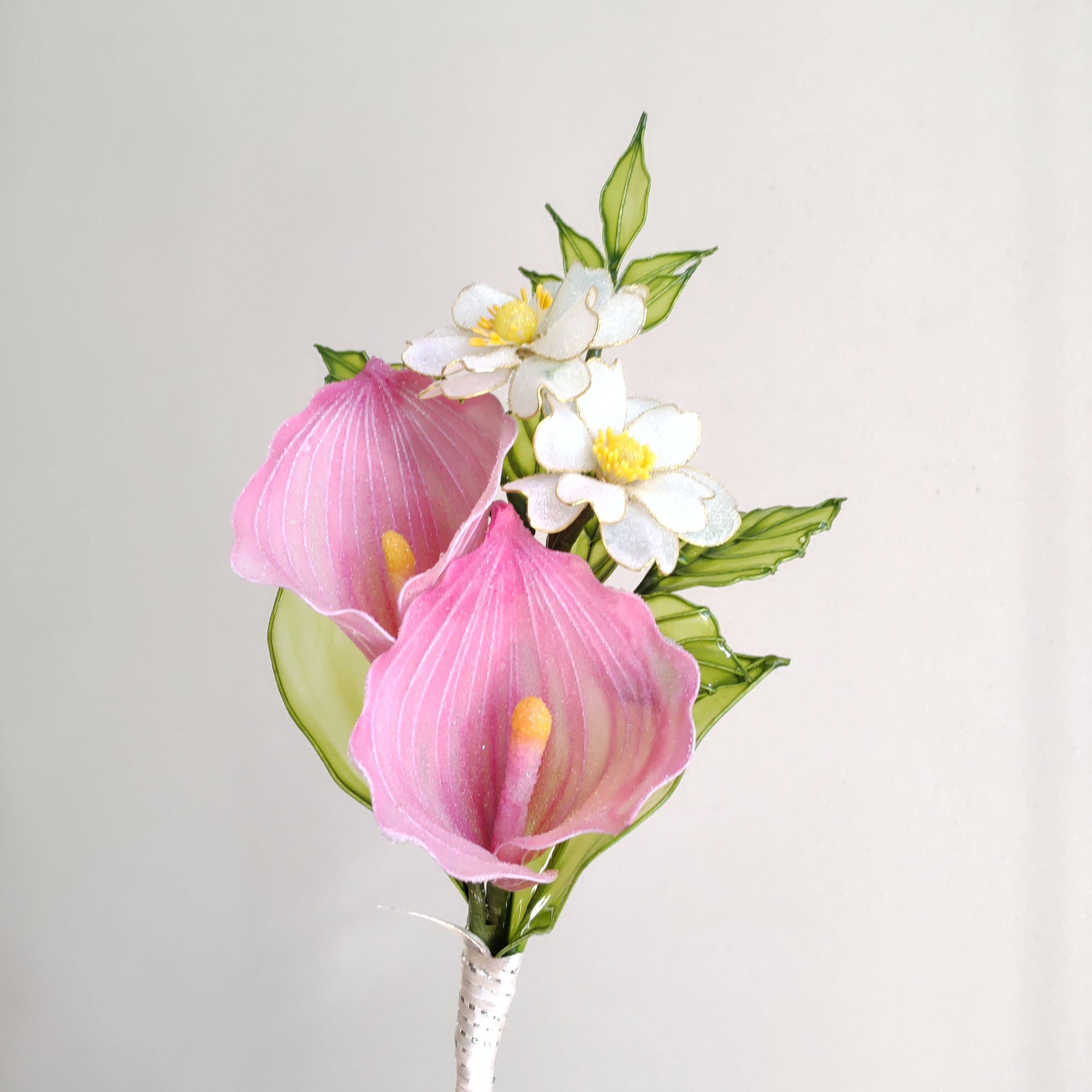 ブーケ♡ウェディング♡カサブランカ♡カラー♡つるバラ♡ディップアート