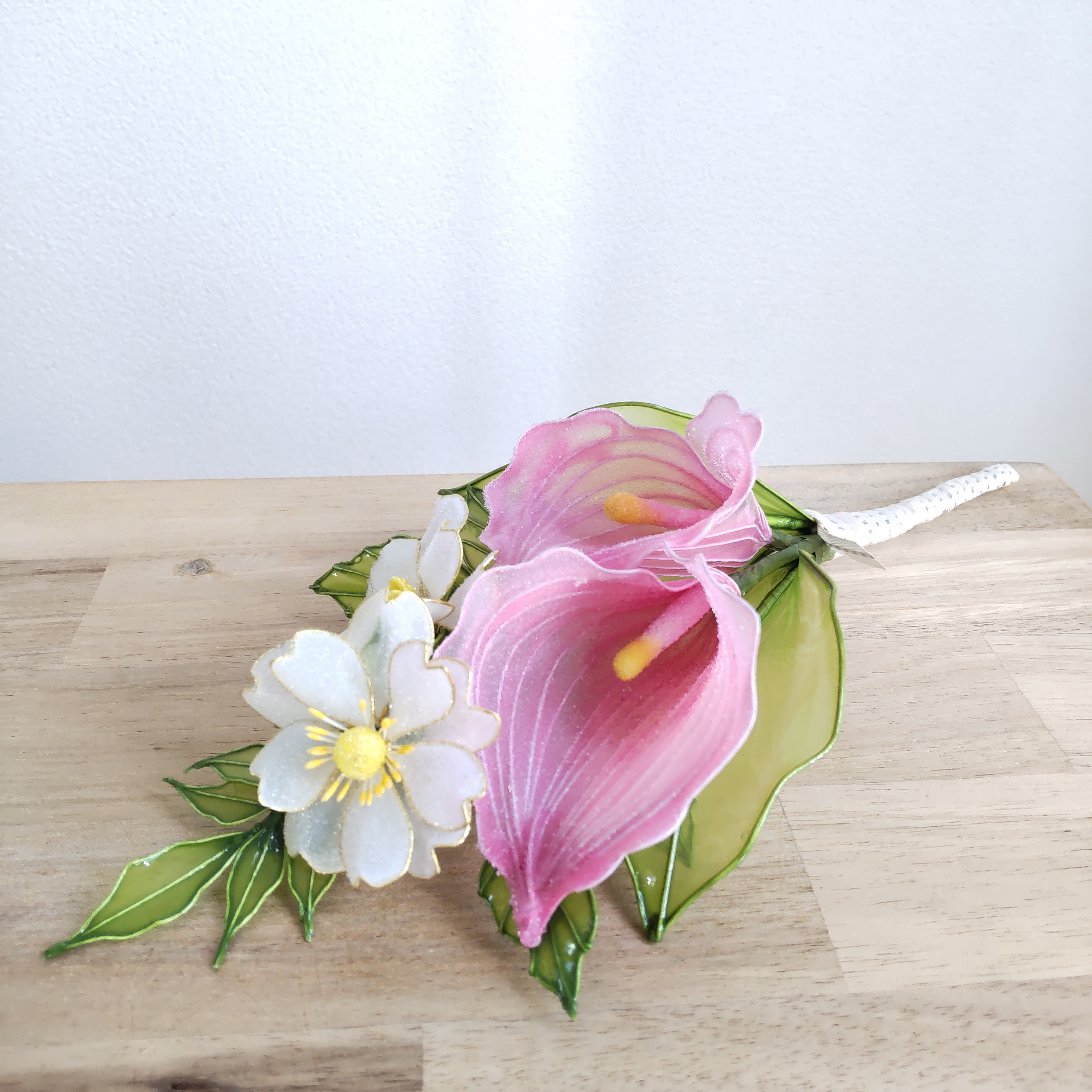 ブーケ♡ウェディング♡カサブランカ♡カラー♡つるバラ♡ディップアート