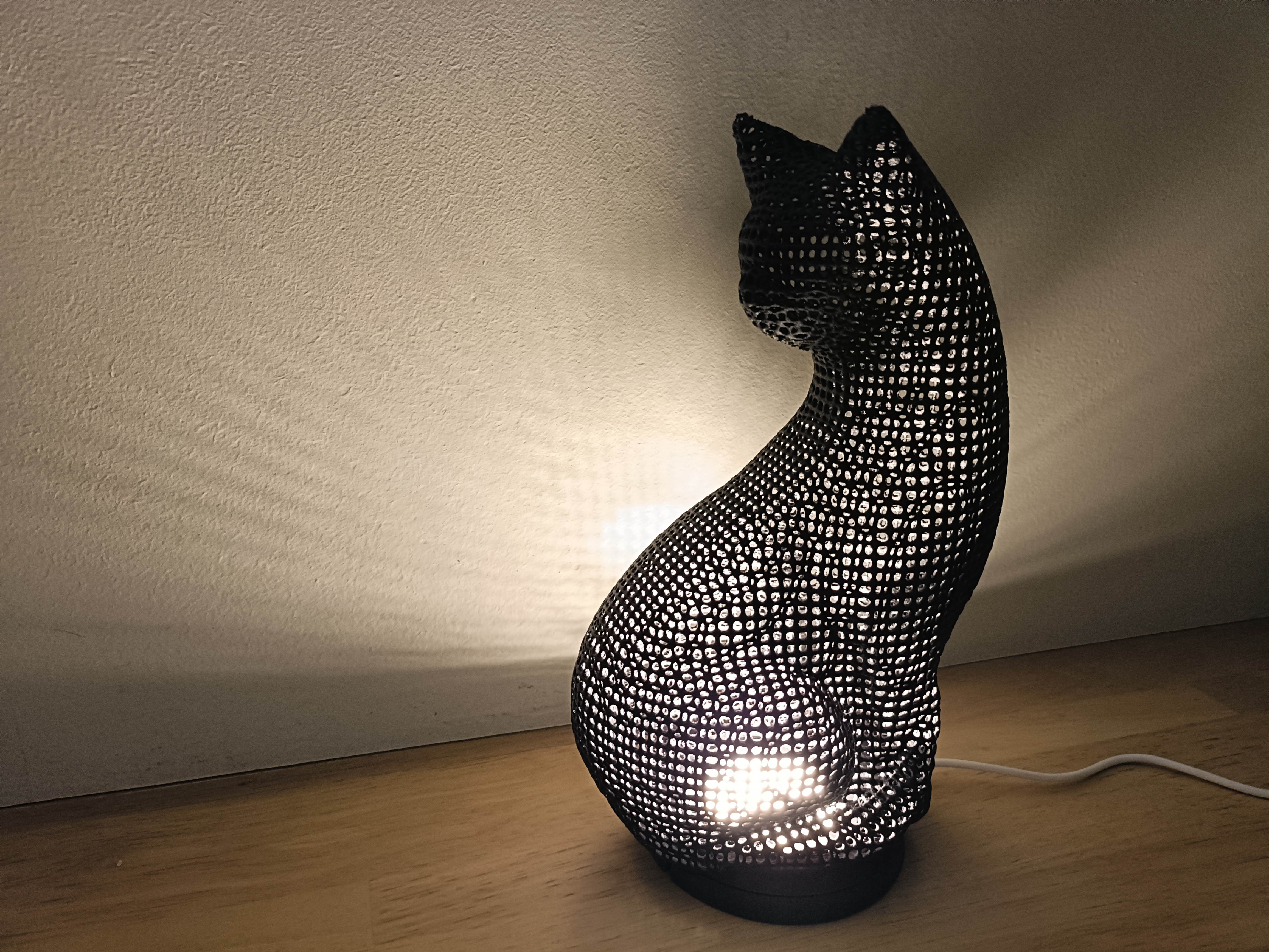 ねこ　ライト　癒し　高さ２５cm USB給電LEDライト