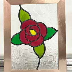 ステンドグラスのスノーマンのパネル　　　ハンドメイド ステンドグラス☆スノーマンのパネル(楕円形) 壁掛け サンキャッチャー