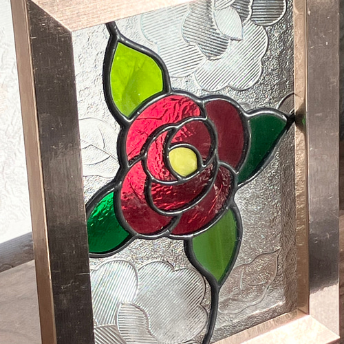 ステンドグラス☆薔薇のパネル 薔薇のステンドグラスパネル