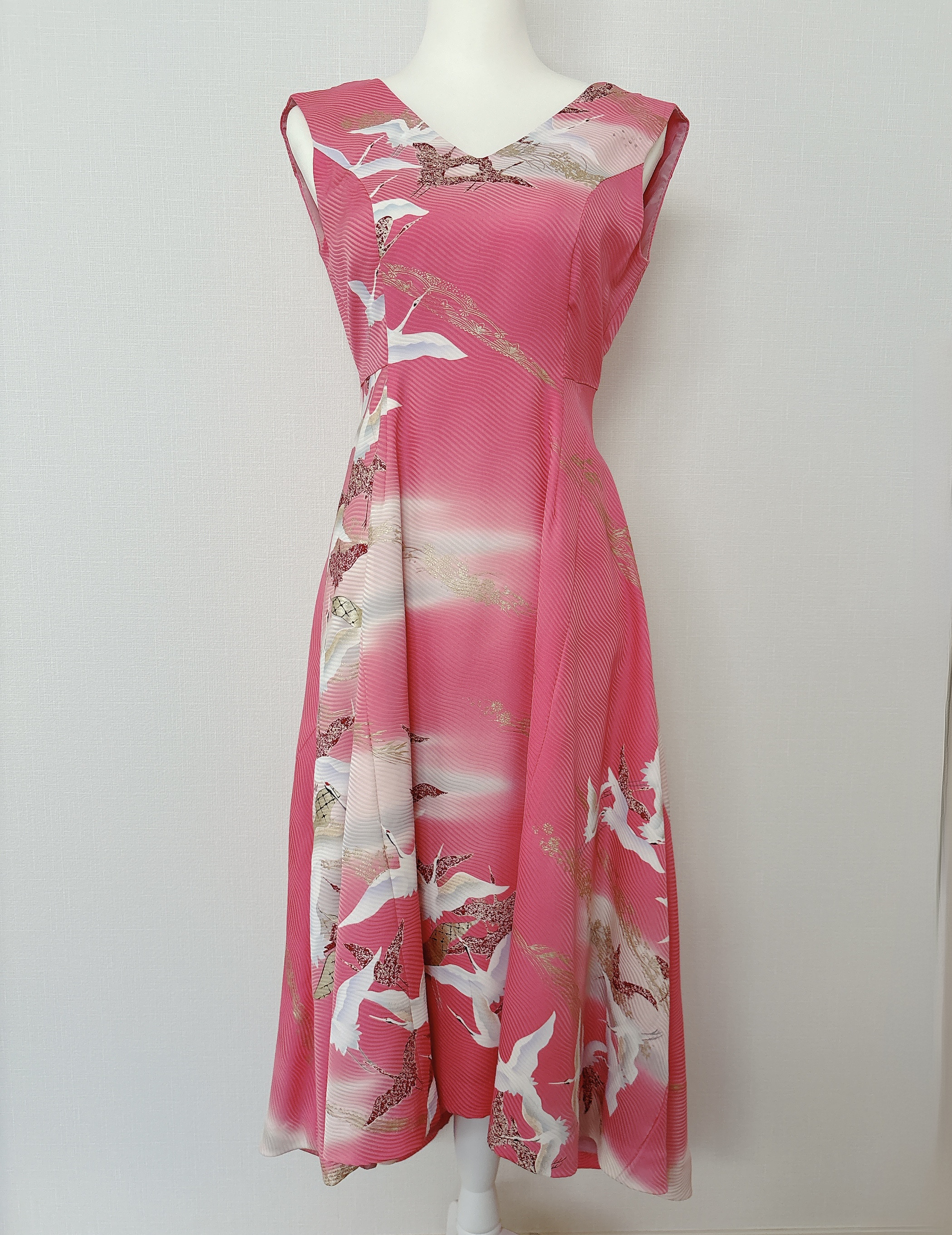 着物ドレス XSサイズ ワンピース 和柄  着物リメイク YUKINKO