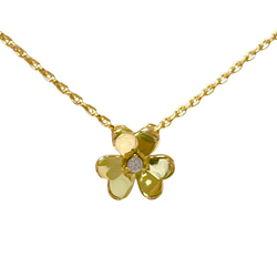 人気 クローバー ネックレス フラワー イエローゴールド 18kgf