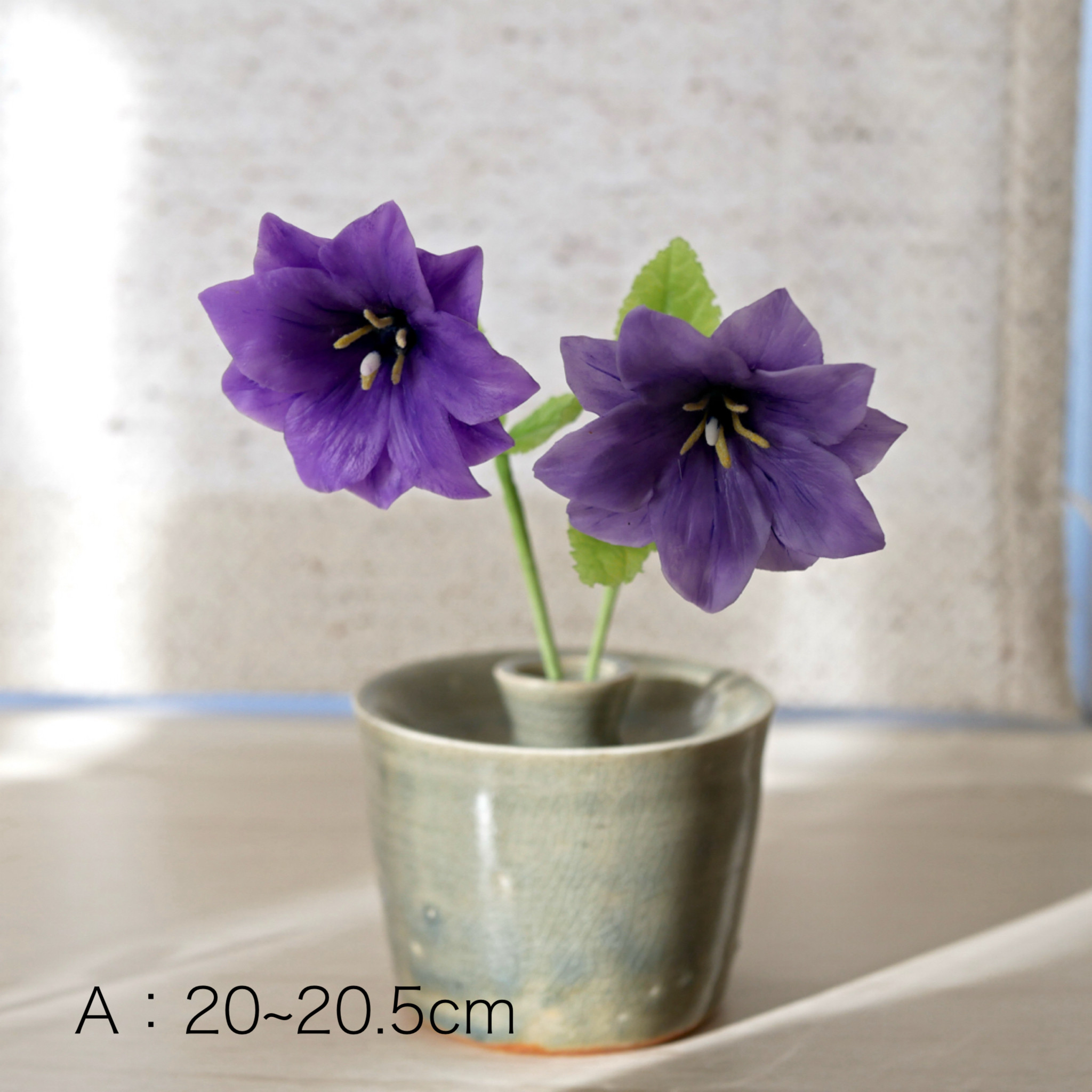 枯れない 八重桔梗 クレイフラワー NO.K10-2VAB