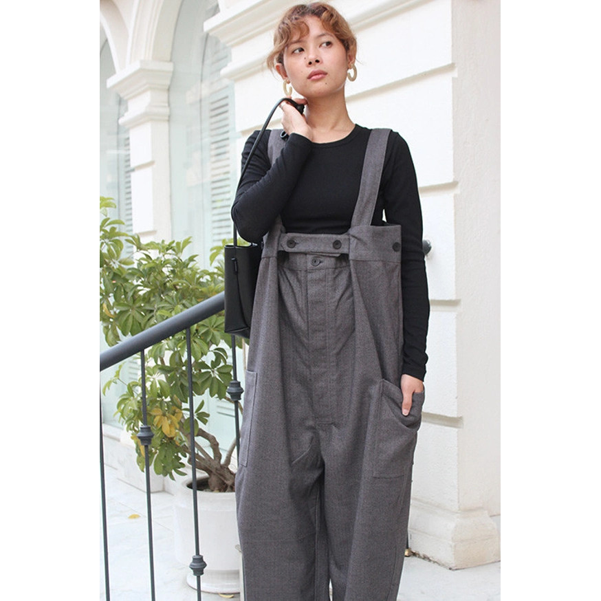 つつむ　ペインターサロペット●生成りキャンバス