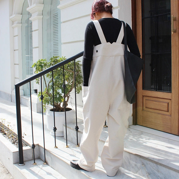 つつむ　ペインターサロペット●生成りキャンバス