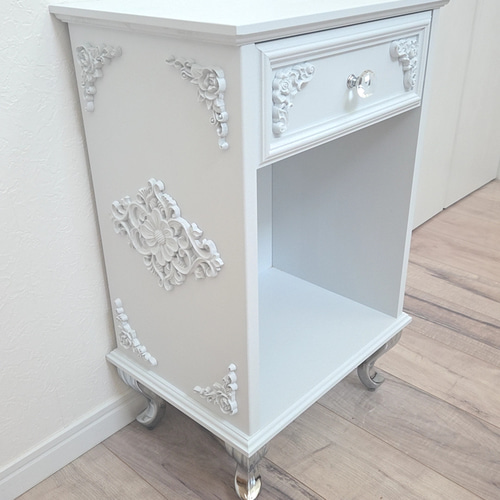 姫系　猫脚　サイドチェスト　ナイトテーブル　ロココ調　B 姫系猫脚サイドチェストナイトテーブルロココ調B