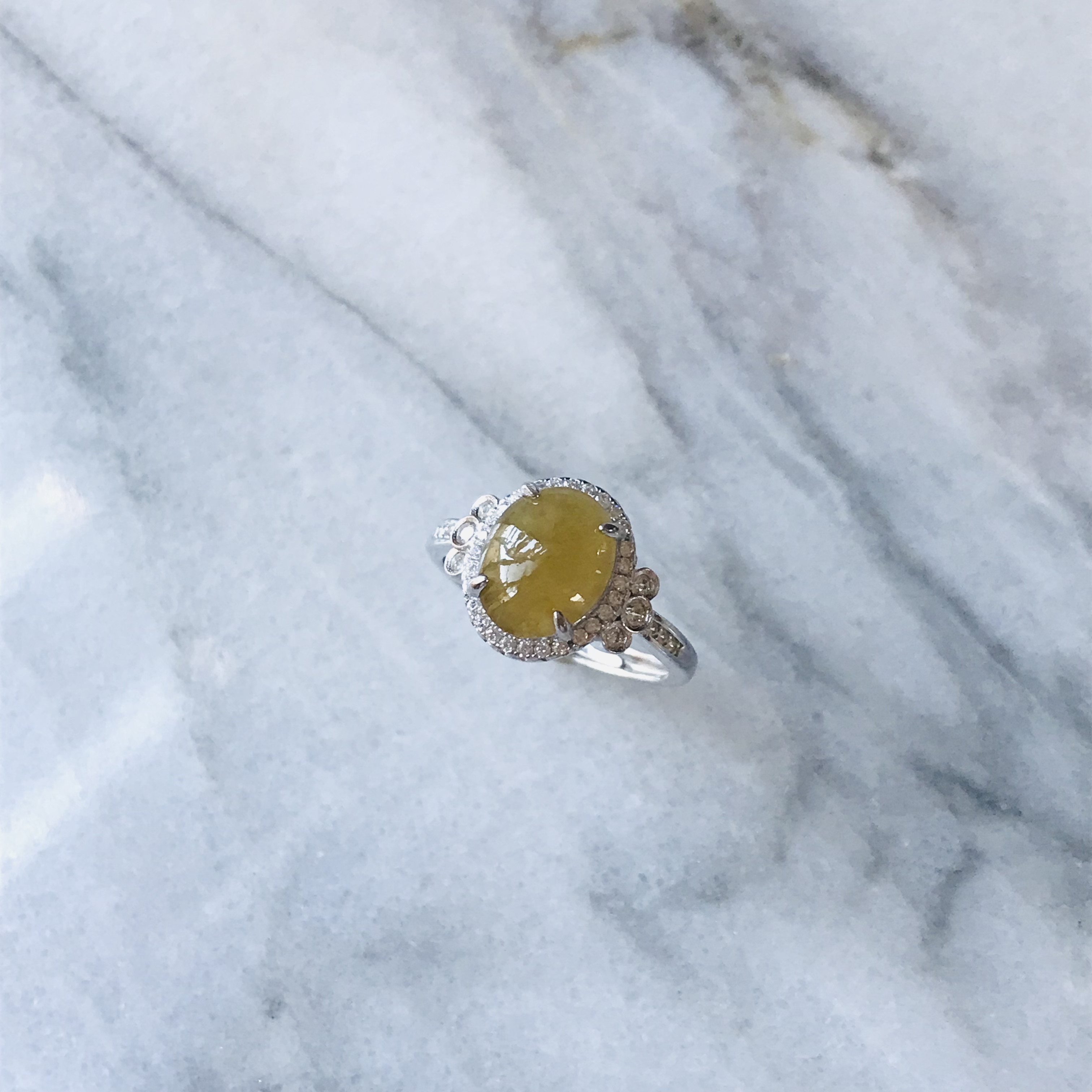 [R210-0010］ ジェイド　JADE ヒスイ　本翡翠　リング　天然石 ミャンマー産　指輪　sv925