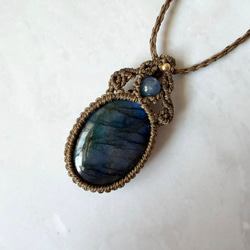 持ち込み石オーダー】マクラメ編みペンダント（装飾編み・アクセント