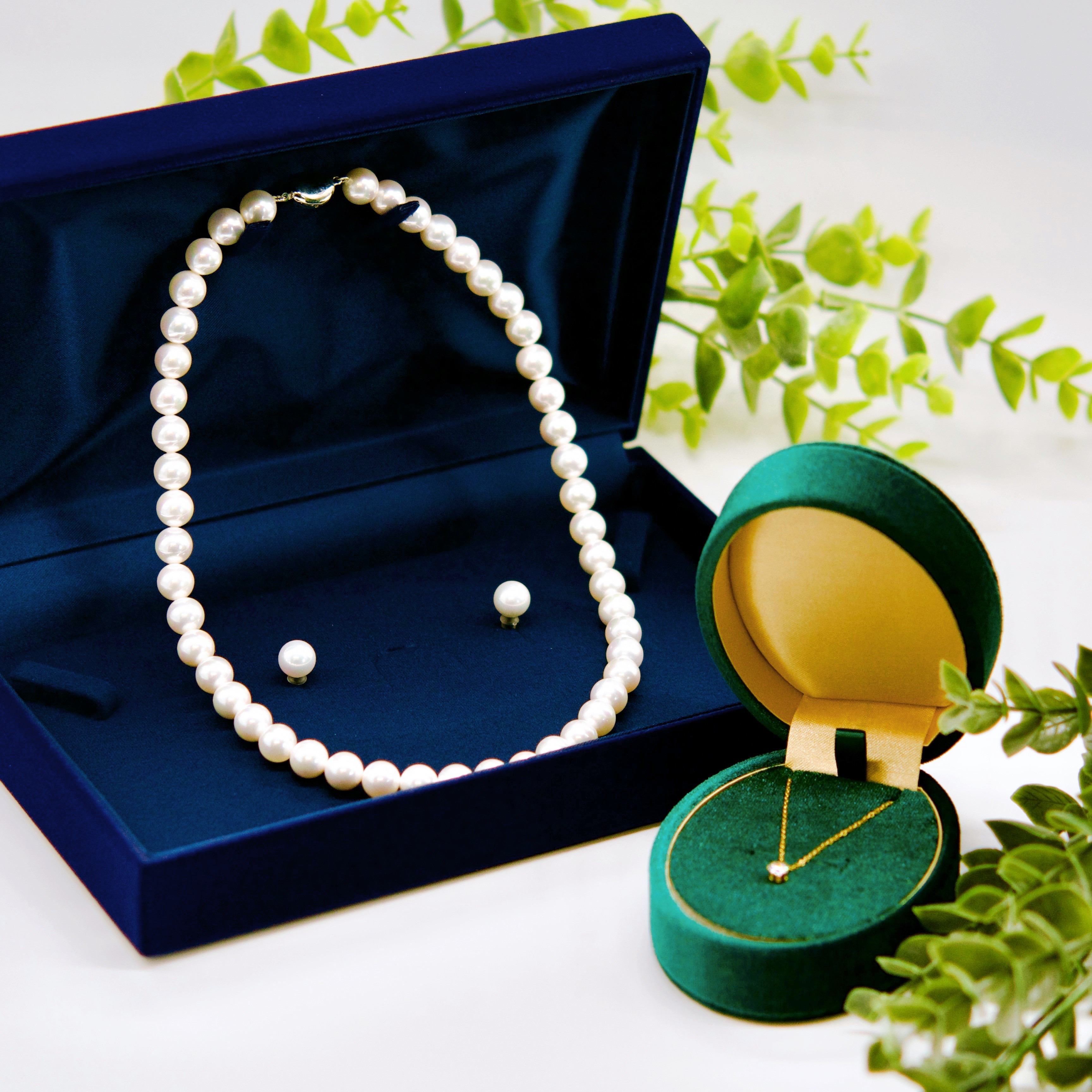 【365日に寄り添う】パールネックレスセット&ひと粒CZダイヤ•ネックレス【送料無料/冠婚葬祭/スキンジュエリー】