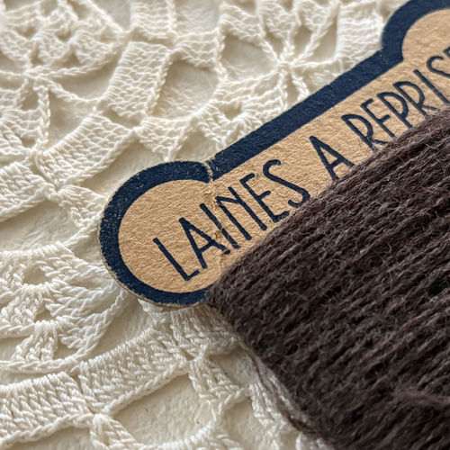 フランスアンティーク 糸巻き ウール糸 ブラウン フランス製 手芸小物