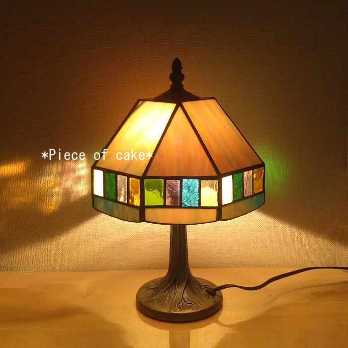 ステンドグラスの8カラーランプ(LP-02-5)＜インテリア　照明　シェイド　電灯＞