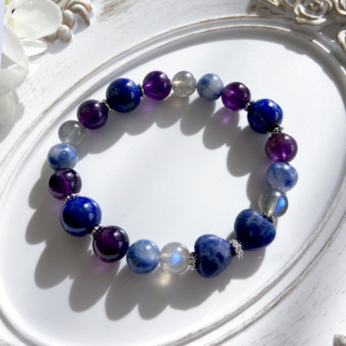 【高品質天然石】冷静な精神バランスで困難や危機を回避し目標を達成するお守り天然石ストーンブレスレット(ギフトBOX付き)