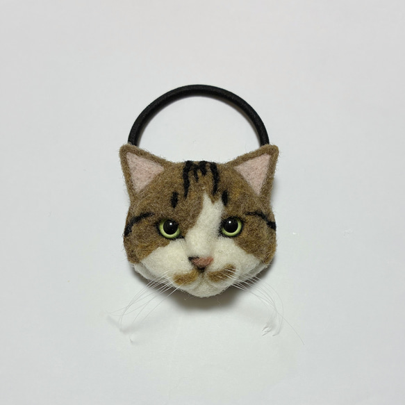 羊毛フェルト まるどら様のオーダー まるみ様オーダー 羊毛フェルト 猫ヘアゴム キジトラちゃん ヘアゴム