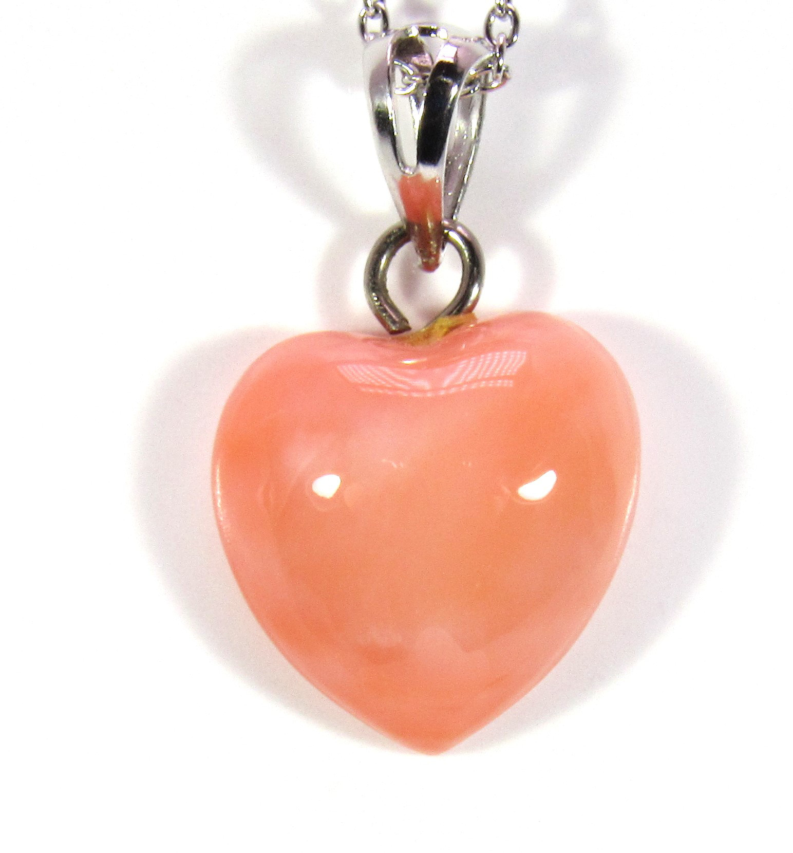 宝石珊瑚 　さんご　ハ－トペンダント 　ネックレス　アクセサリ－ ・ジュエリー　IMG－2028