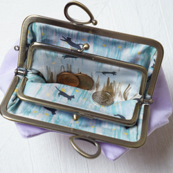 アズネコ・親子がま口財布・夜空 13枚目の画像