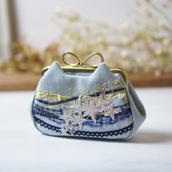 アズネコ・親子がま口財布・夜空 8枚目の画像