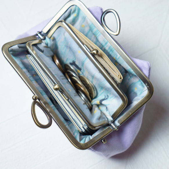 アズネコ・親子がま口財布・夜空 11枚目の画像