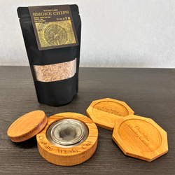 秩父のウイスキー蒸留所の熟成樽でできたスモーカーとスモークチップの