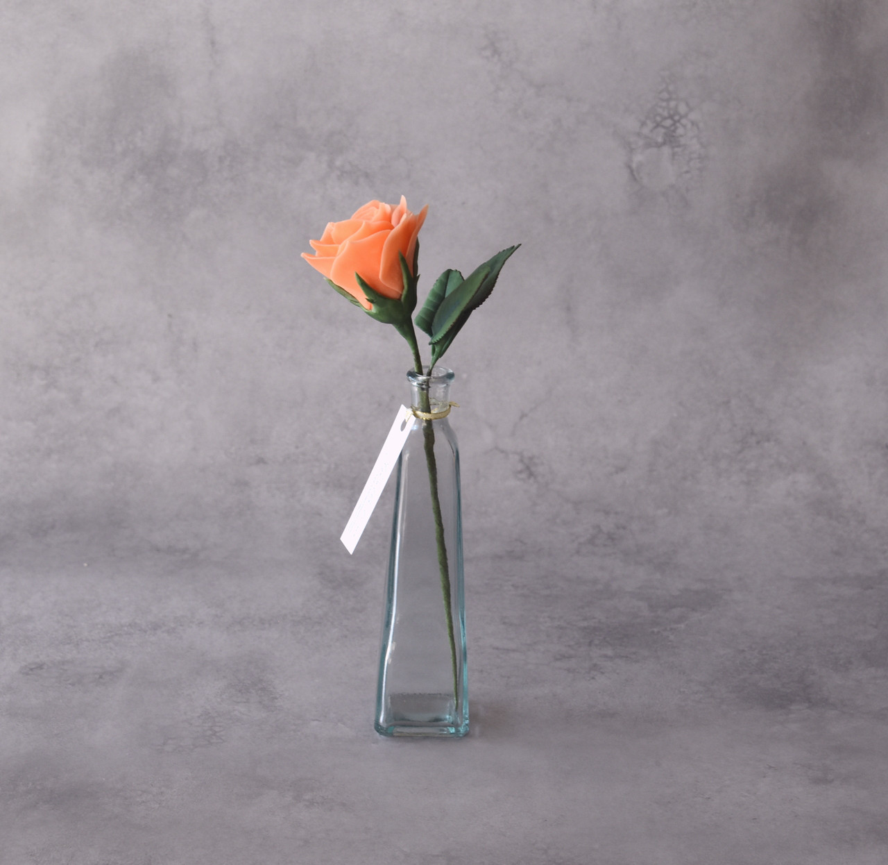 ◆粘土のお花◆　薔薇　一輪　オレンジ・・・B1377