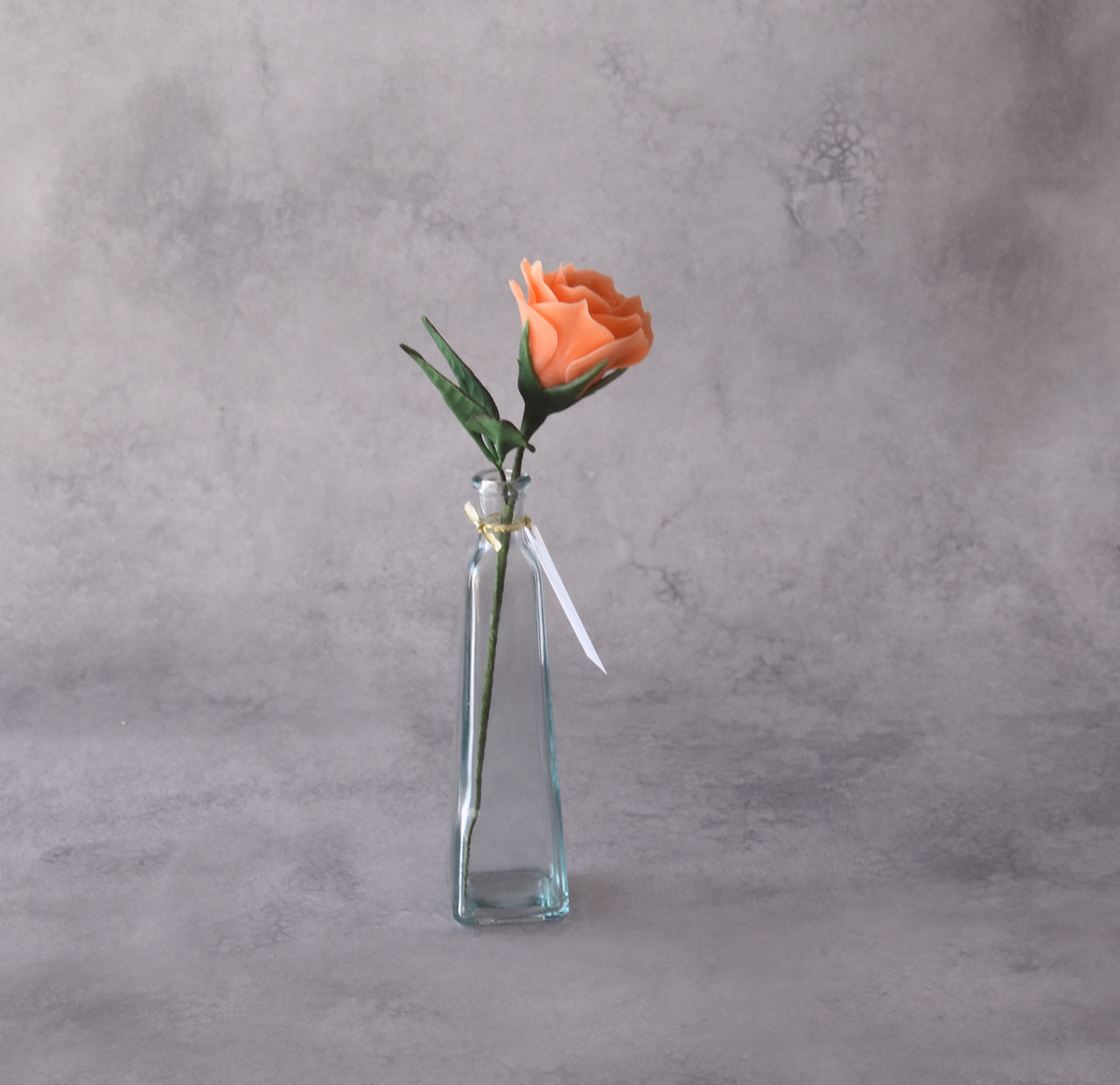 ◆粘土のお花◆　薔薇　一輪　オレンジ・・・B1377