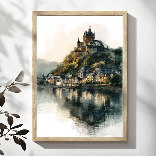 絵画　街並み 水彩画 イタリアの街並み 水彩画 イタリアの街並み 水彩画イタリアの街並み