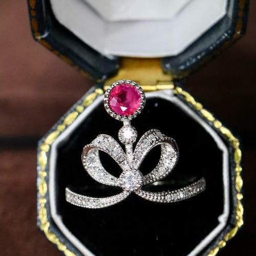 SALE 新品 PT天然ルビー＆天然ダイヤモンドリング 11号弱 SALE】ルビー リング #11 SALE 新品 PT天然ルビー＆天然ダイヤモンド