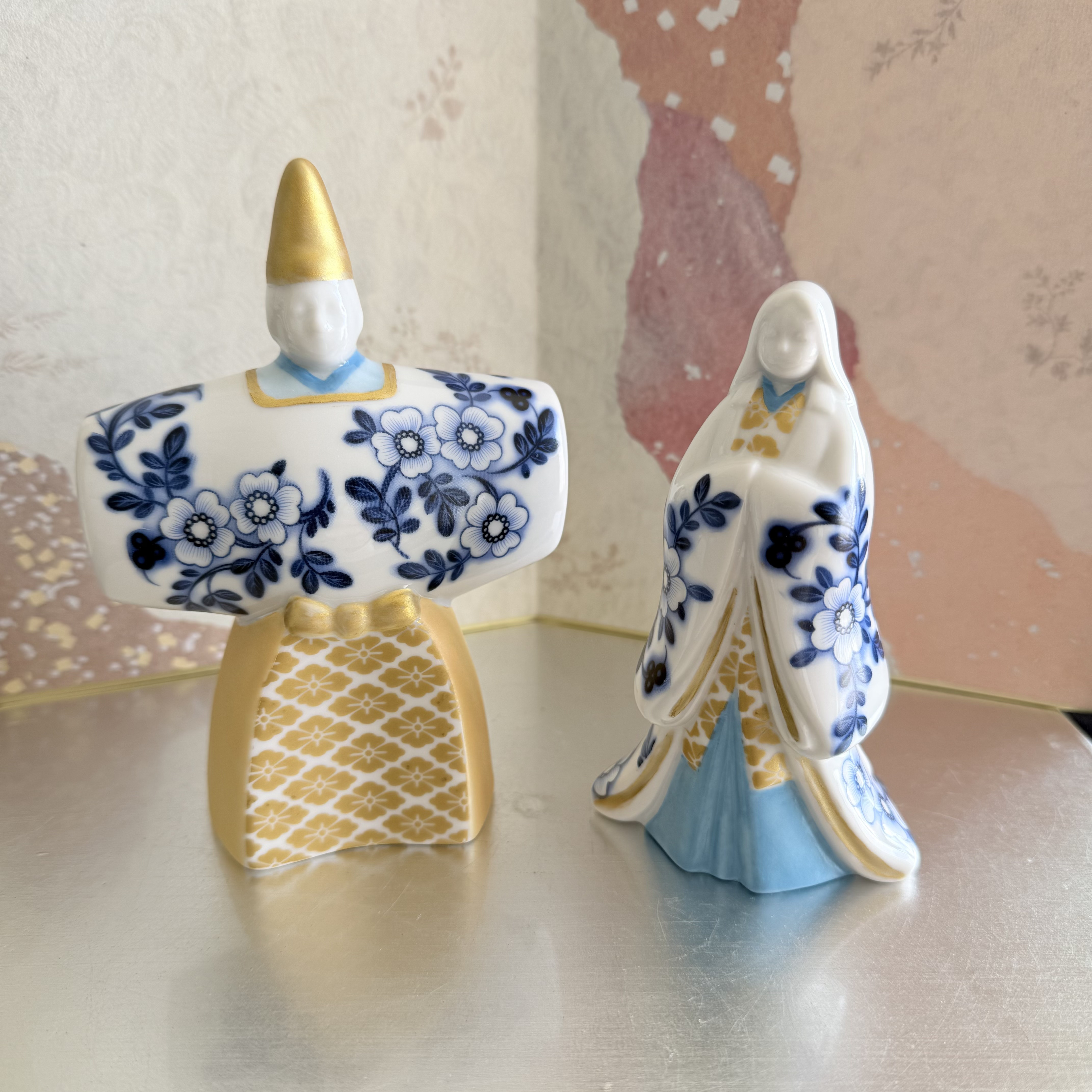 【送料無料】藍と金色のおひなさま 14,600円