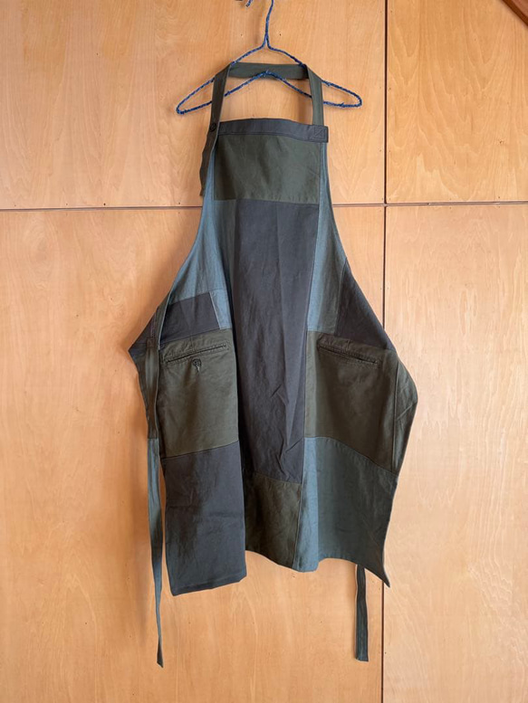 SAYOCAFE「暮らしを楽しむシリーズ」パッチワークエプロン(カーキ) SAYOCAFE「暮らしを楽しむシリーズ」パッチワークエプロン(カーキ