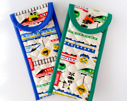 キルティング粘土ベラケース『カラフル新幹線柄』｜電車｜カトラリー