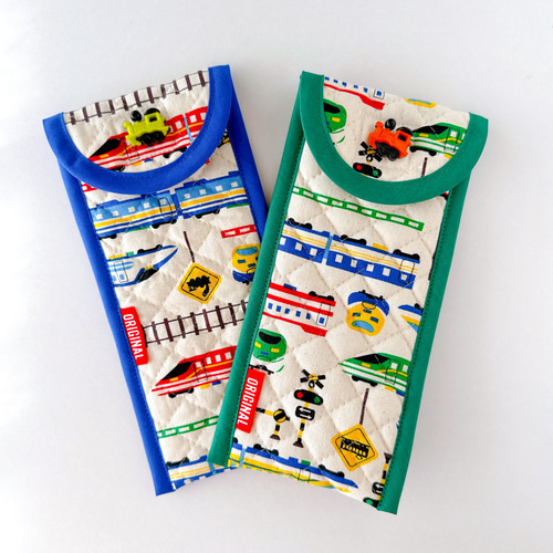 キルティング粘土ベラケース『カラフル新幹線柄』｜電車｜カトラリー