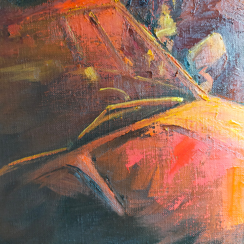 油絵　「　陽光　」F6号 横山 守 『陽光』 油絵・油彩 F6(6号) 絵画 洋画 森林 木漏れ日 太陽