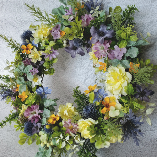 花畑のリース*約36cm*『Creema限定』 リース まあにゃの庭 通販