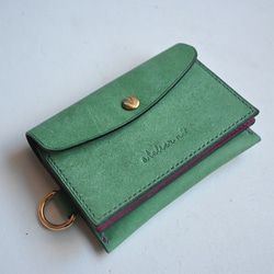 ミドルウォレット【ターコイズ（内装：グレー）】二つ折り財布