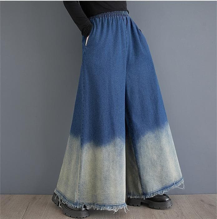 大きいサイズ デニム　ワイドパンツ　カットオフ　レディース 秋冬　春 新品ｒ