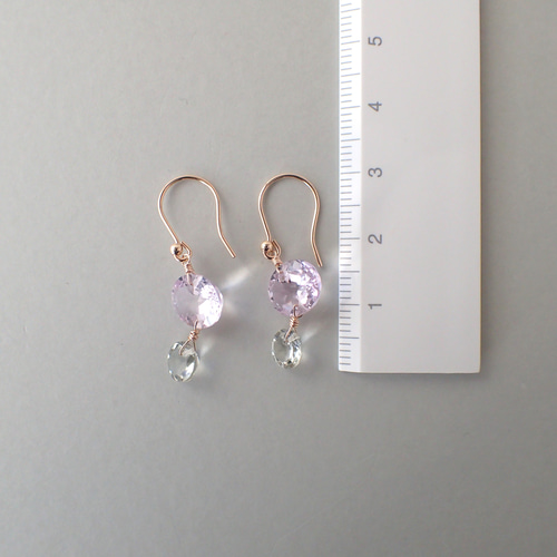 14kgf＊アメジスト グリーンアメジスト ピアス ピアス（フック