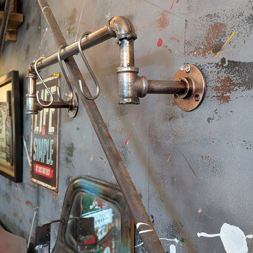 インダストリアルインテリア 壁掛け用 パイプハンガー ウォール