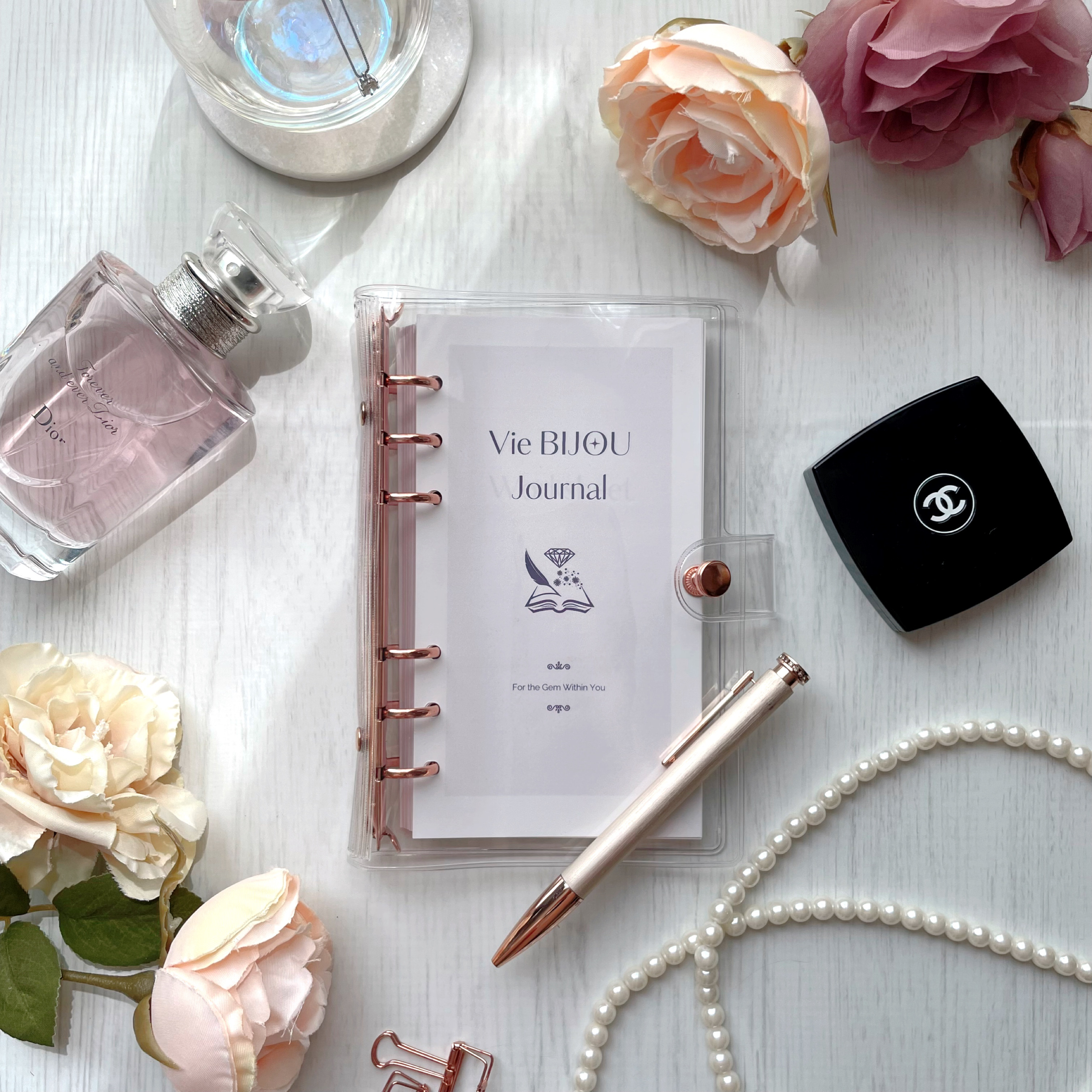 【特典つき】Vie BIJOU Journal バインダーセット｜バイブルサイズ・すぐ使えるフルセット・システム手帳