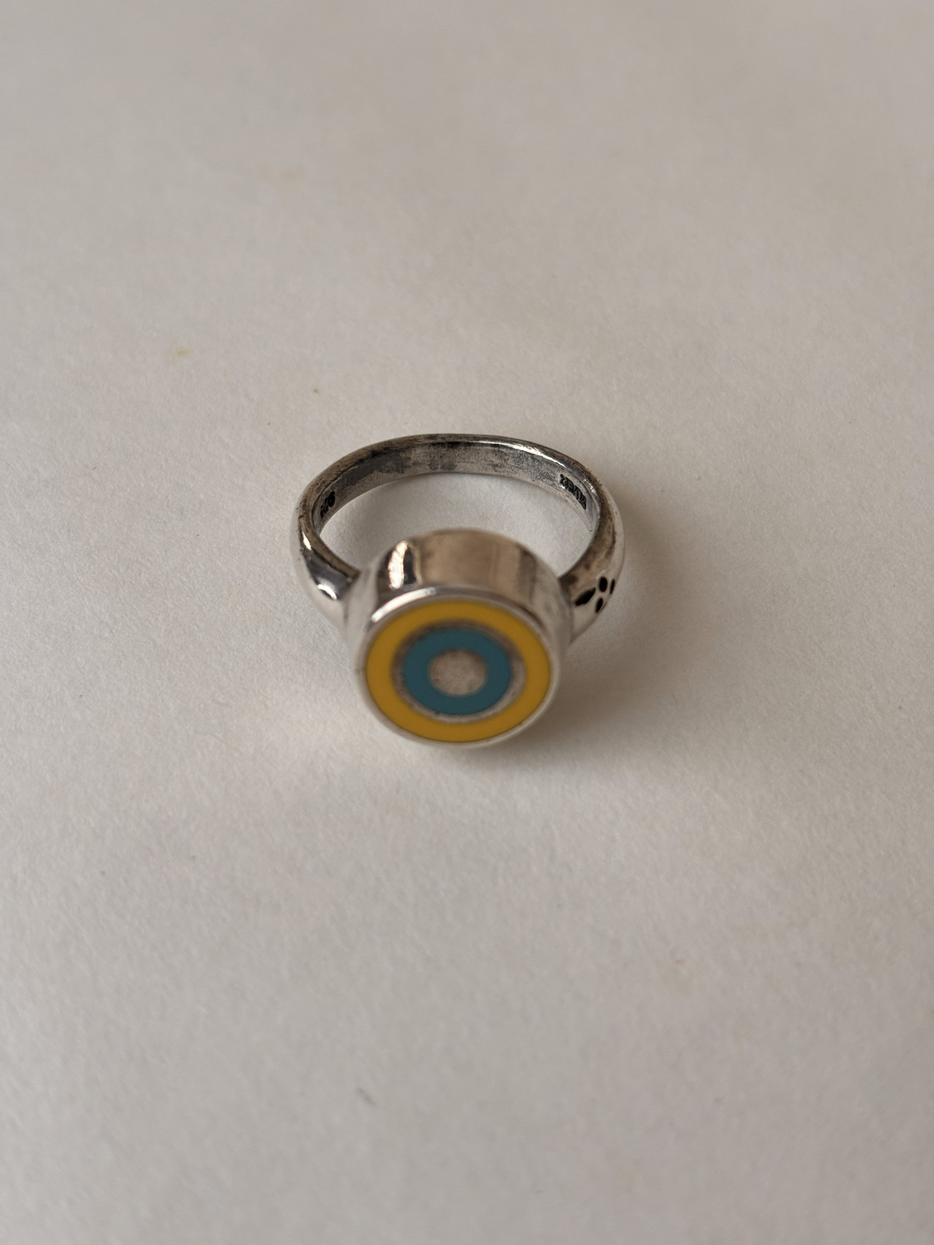 Yellow & SkyBlue Circle Sterling Silver リング