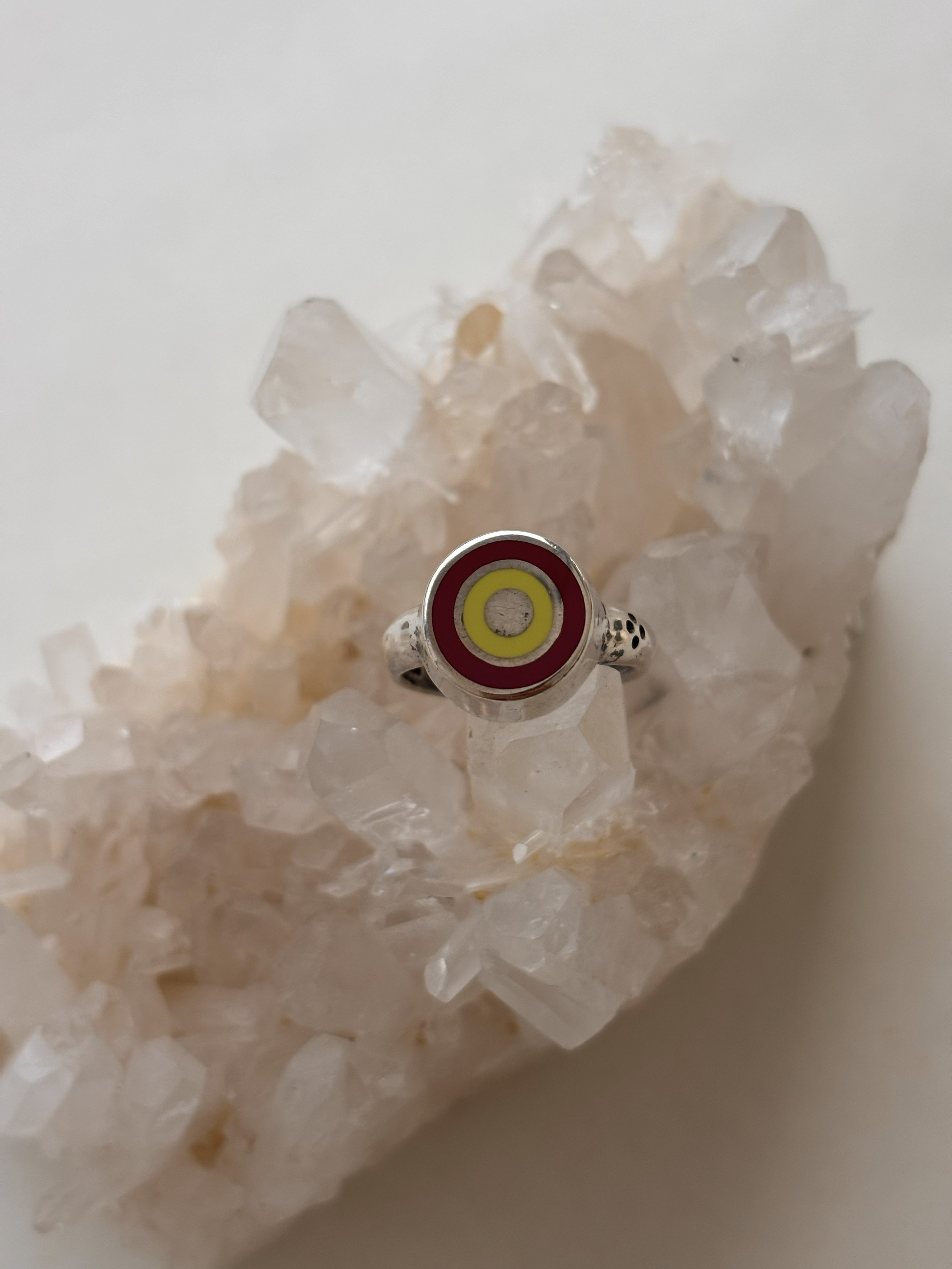 Purple & Green Circle Sterling Silver リング