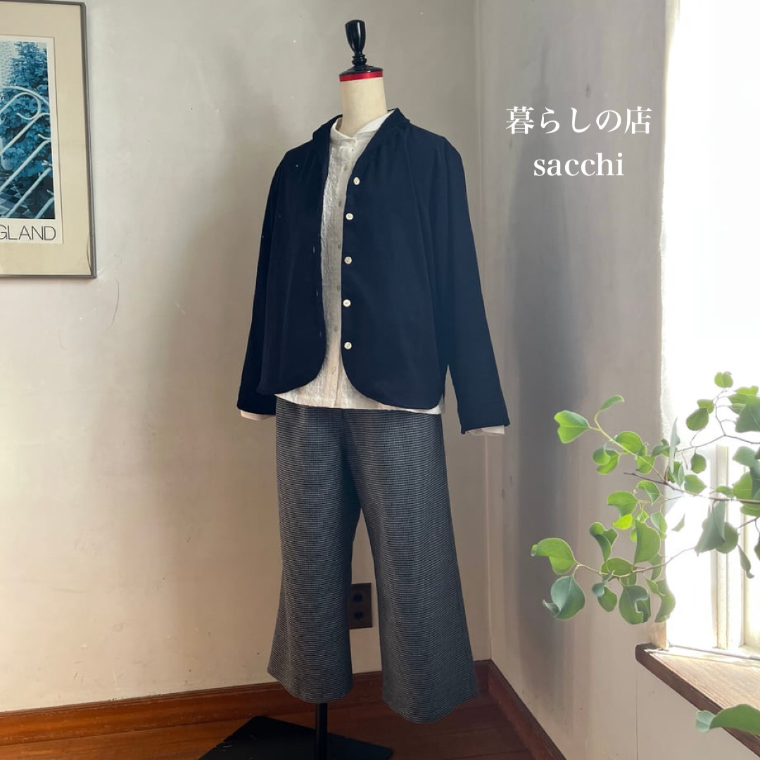 アルバスパンツ　裏付　タスマニアンウール　チドリ　グレー×ブラック　　＊暮らしの店sacchi＊