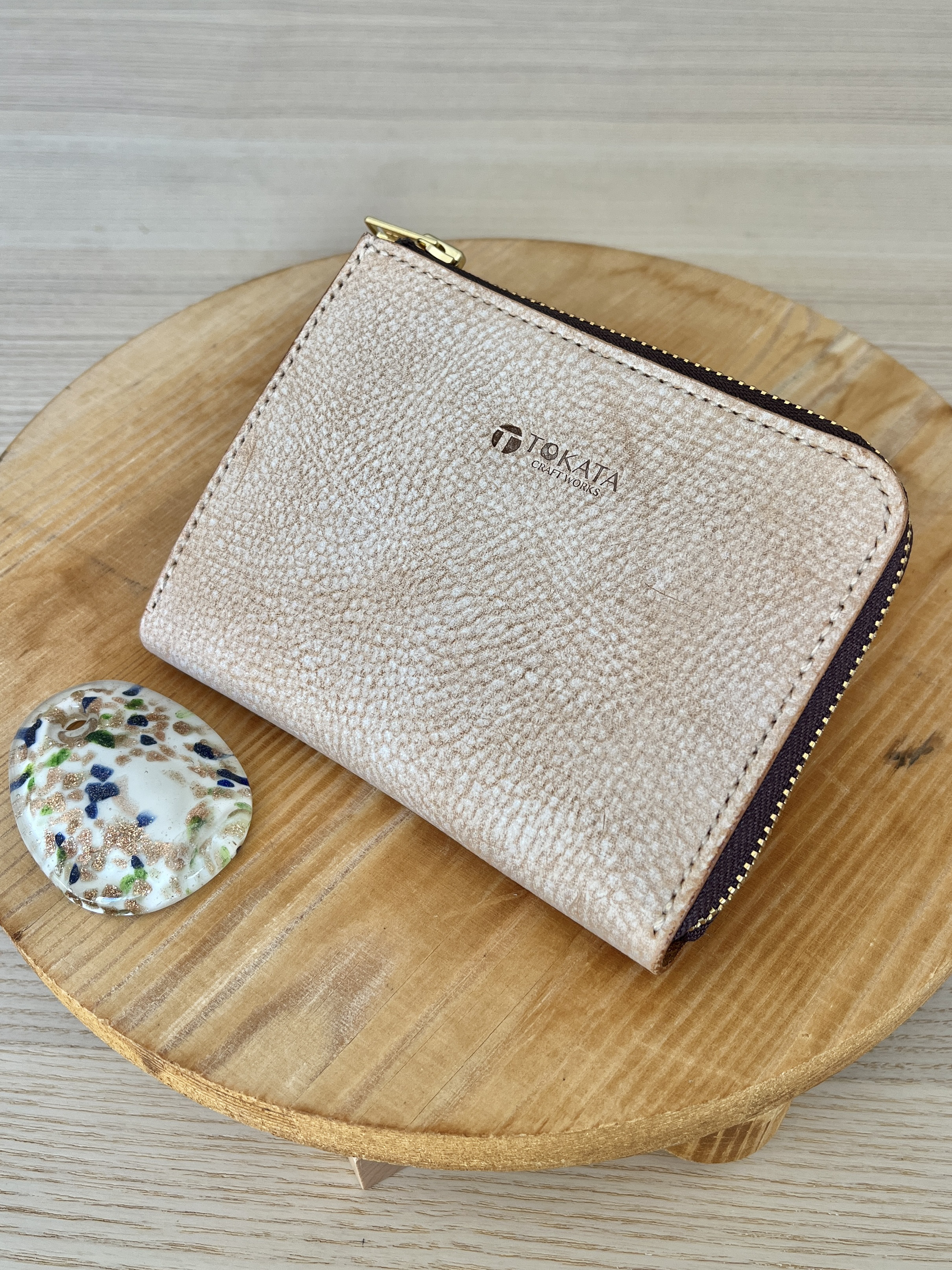 L字ファスナーミニウォレット（カードホルダー付き）　高級イタリア革