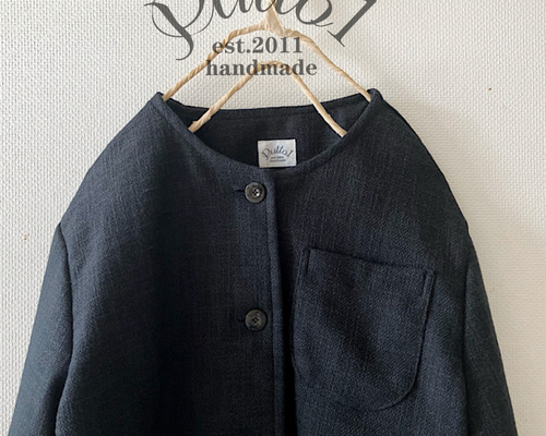 別売りでセットアップに【受注生産】手織りのような墨黒のコットン