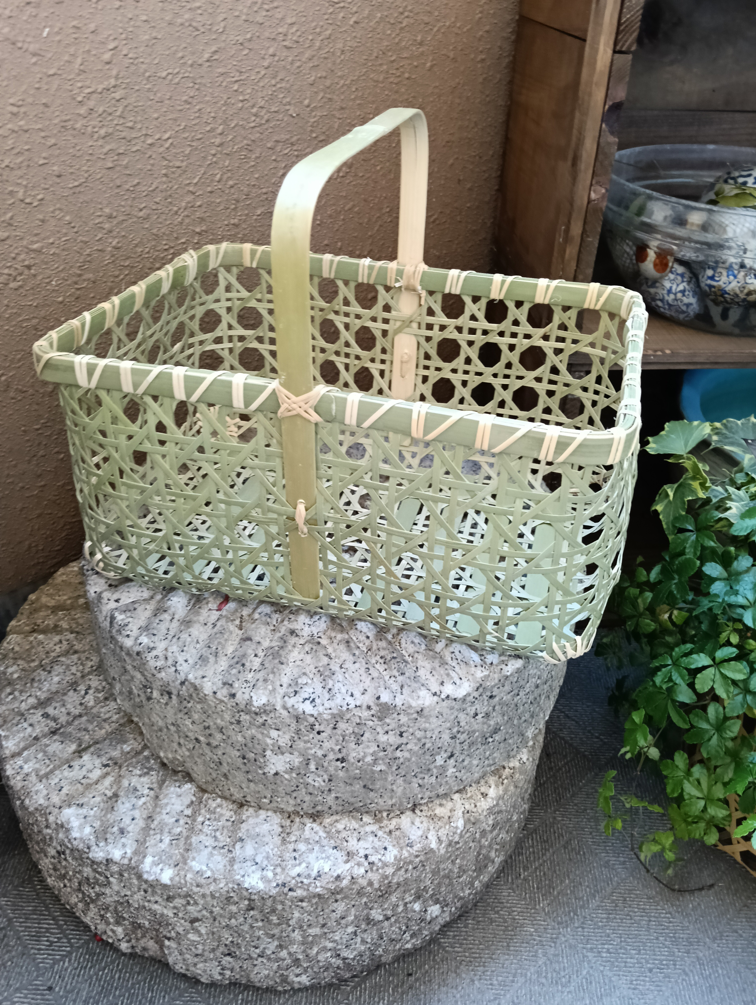 竹かご　八つ目編みかご