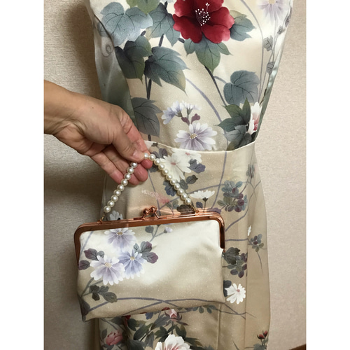 159☆訪問着☆着物リメイク☆ワンピース＆クラッチバッグ☆M☆一点物